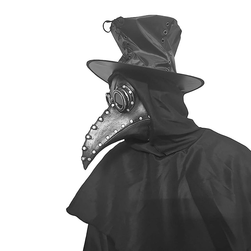 5pc Black Rubber Plague Doctor - Disposable Surgical Mask recension och pris