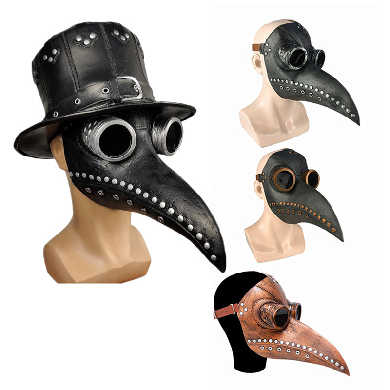 5pc Black Rubber Plague Doctor - Disposable Surgical Mask recension och pris