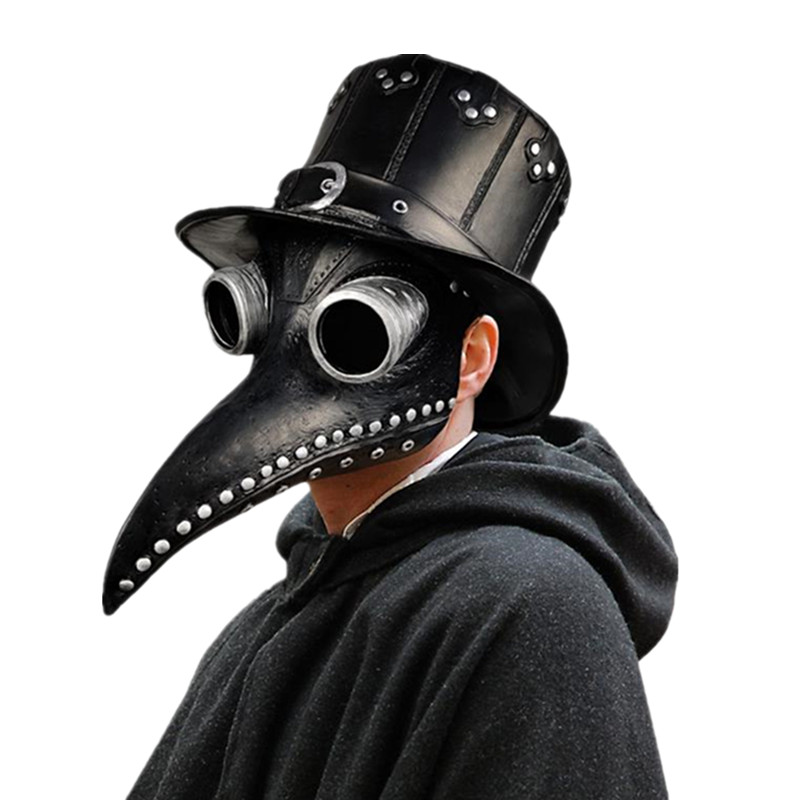 5pc Black Rubber Plague Doctor - Disposable Surgical Mask recension och pris