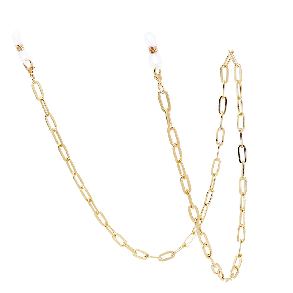 Metal Gold Paperclip Link Eyeg - Mask Chain Holder recension och pris